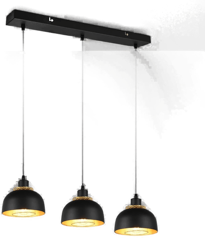 Reality Leuchten Hengelampe Punch, svart/gull