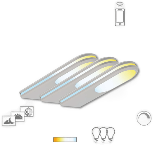 Tint LED-benkbelysning Armaro, 3 stk