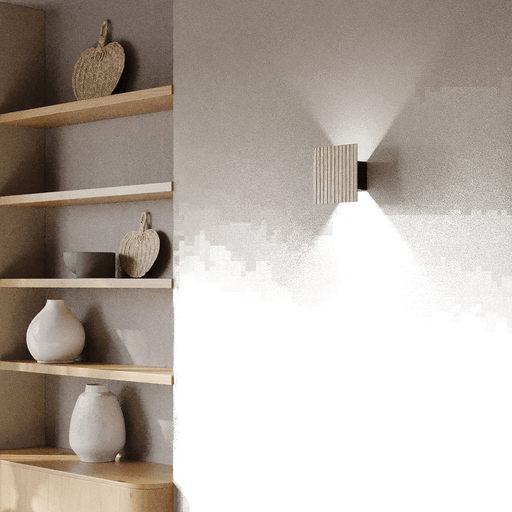 Elobra LED-vegglampe Inka S, eik/svart