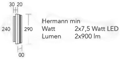 Herzblut LED-vegglampe Hermann mini