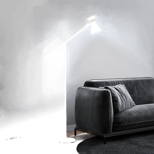 Helestra LED-gulvlampe LUK, brun, dimbar