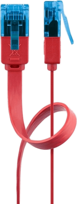 Pro LAN CAT 6A flat kabel - Rød - 2 m