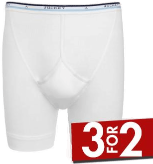 Jockey Cotton Midway Brief Hvit