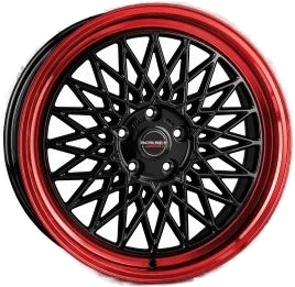 Borbet B Black Rim Red 7x17 4/100 ET30
