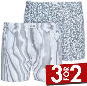 Jockey Woven Boxer Shorts Blå/Hvit