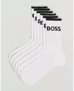 Boss Strømper 6P Quarter Stripe Hvit