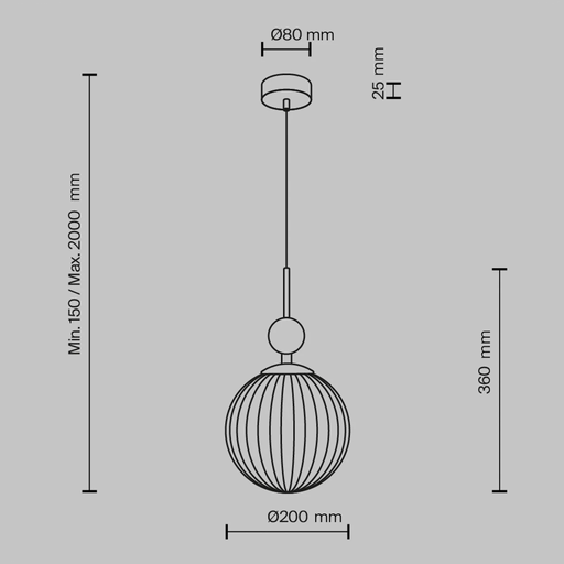 Maytoni hengelampe Tavo, Ø 20 cm