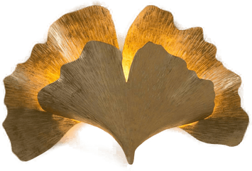 Holländer Ginkgo vegglampe, gullfarget