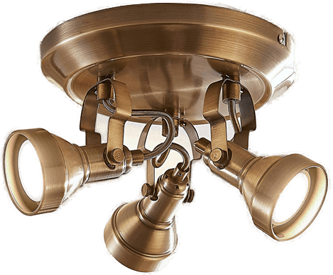 Lindby taklampe Perseas, Ø 22cm, antikk messing