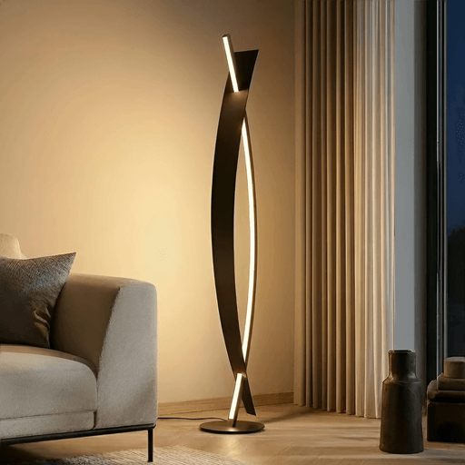 Lucande LED-gulvlampe Marija, svart