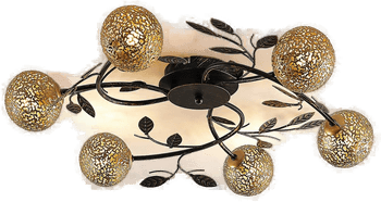 Lucande Evory taklampe, Ø 69 cm, svart/gull