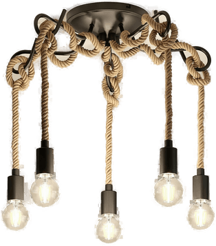 Lucande Ropina taklampe 5 flg. svart