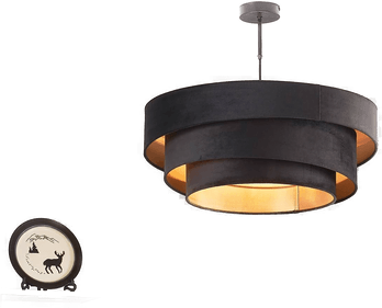 Lindby taklampe Jusari, svart, Ø 56 cm