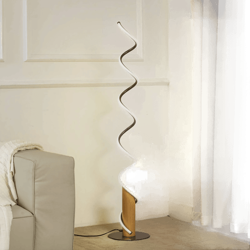 Lindby LED-gulvlampe Spiraali, grå