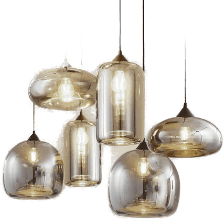 Lindby Marla hengelampe, 6 lyskilder, røykgrå