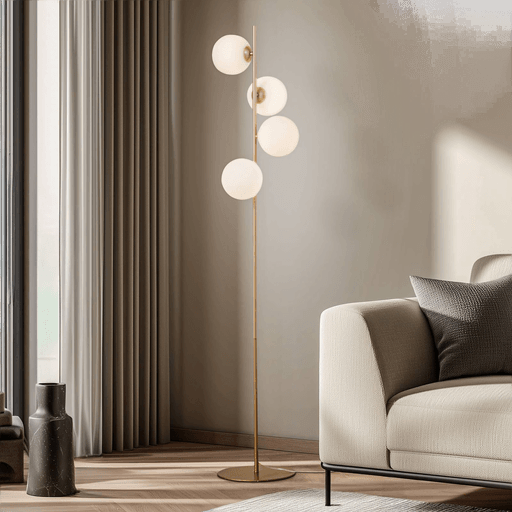 Lucande gulvlampe Isandro, opal/gull