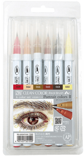ZIG Kuretake Clean Color Real Brush 6-set