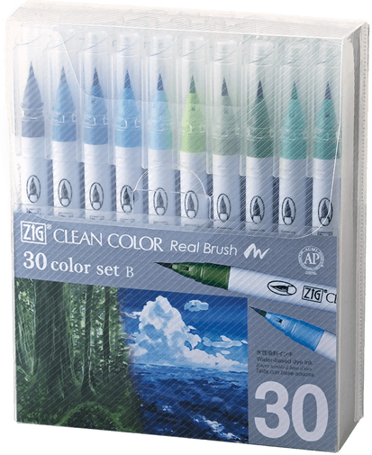 ZIG Kuretake Clean Color Real Brush 30-set