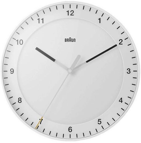 Braun Vegglokke analog Ø 30 cm hvit