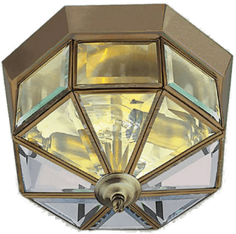 Searchlight Taklampe Flush Antikk Messing