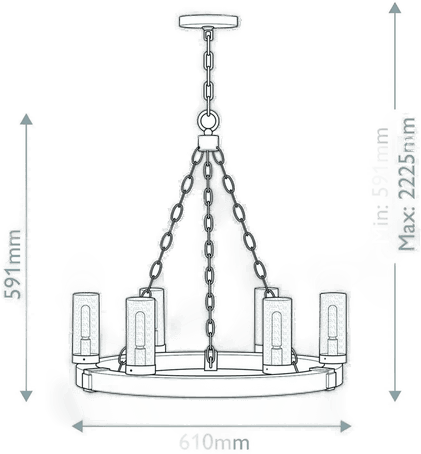 Hinkley Collier lysekrone, 5 lyskilder