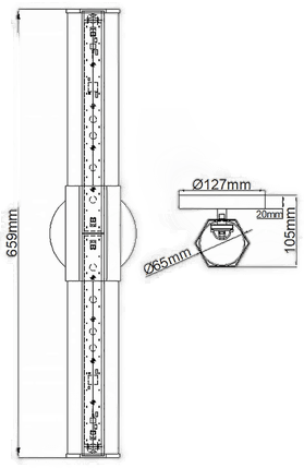Quintiesse Facet Dual LED-vegglampe 66 cm