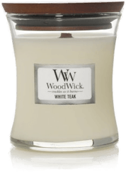 Woodwick White Teak Mini