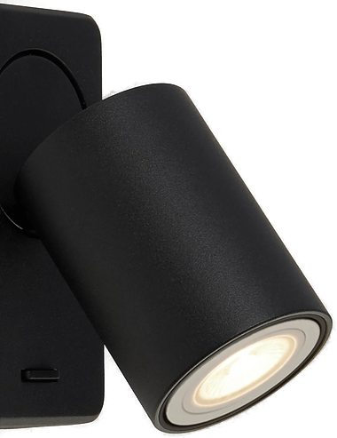 Searchlight Vegglampe Switched, svart, GU10