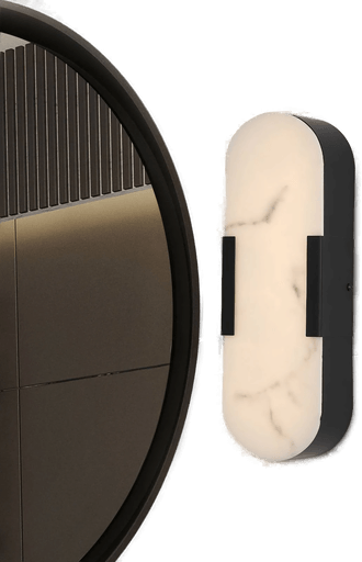 Searchlight LED-vegglampe Opaline svart 35 cm