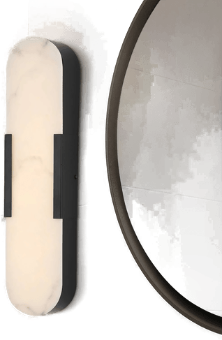 Searchlight LED-vegglampe Opaline, svart