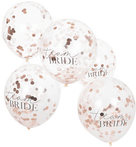 Ginger Ray Konfettiballonger Team Bride Hvit/Roségull