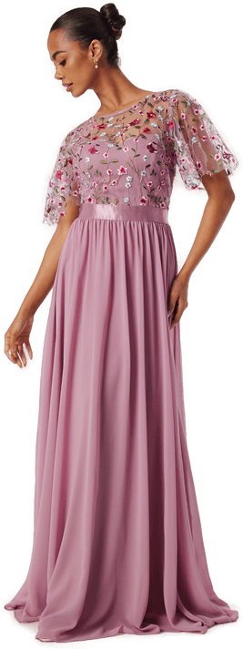 Goddiva Embroidered Bodice Flutter Max