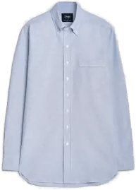 Drakes Button Down Oxford Shirt Blue