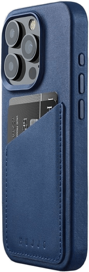 Mujjo iPhone 15 Pro Lommebok - Monaco Blue