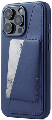 Mujjo Lommebokdeksel iPhone 16 Pro Max - Blå