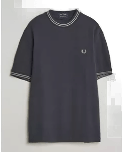 Fred Perry Rib Knitted T-Shirt Navy
