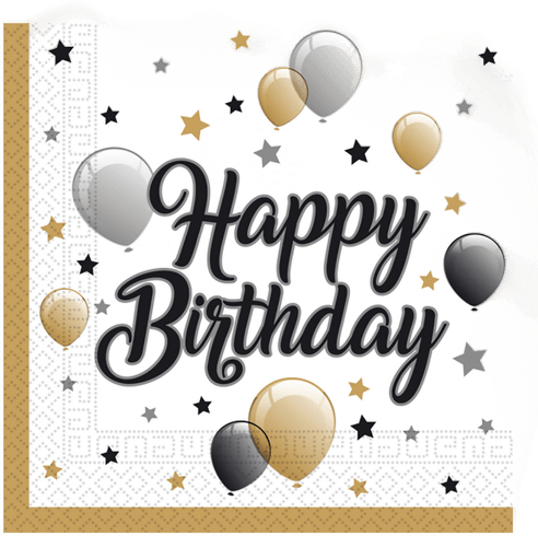 Globos Europe Happy Birthday Ballonger Servietter 20-pakning