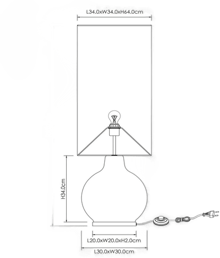 Lucide Esterad gulvlampe, svart, Ø 34 cm