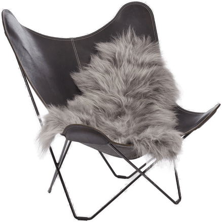 Natures Collection Saueskinn Langhåret Grå 100-120x60 cm