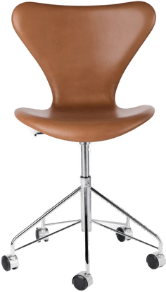 Fritz Hansen 3117 Sjuan Helklädd Läder Brun