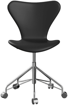 Fritz Hansen 3117 Sjuan Helklädd Läder Soft Black