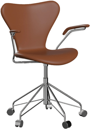 Fritz Hansen 3217 Sjuan Helklädd Läder Soft Cognac