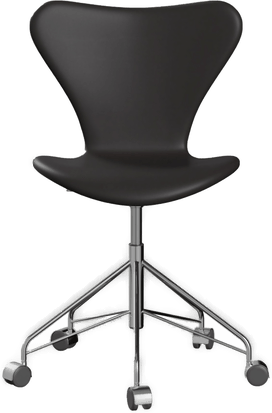 Fritz Hansen 3117 Sjuan Helklädd Läder Soft Black Brown