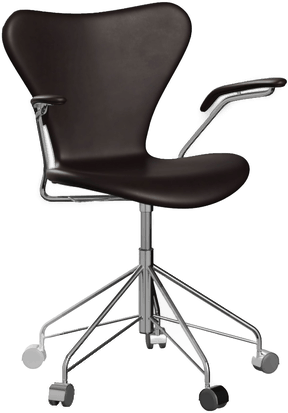 Fritz Hansen 3217 Sjuan Helklädd Läder Grace Dark Brown