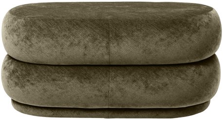 Ferm Living Pouf Oval Faded Velvet 3 Forest