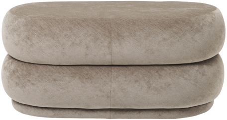 Ferm Living Pouf Oval Faded Velvet 28 Beige