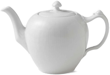 Royal Copenhagen Hvit Riflet Tekanne 1L