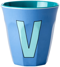 Rice melaminkopp medium bokstav V 30 cl