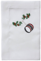 Langkilde & Søn juleserviett brodert tromme 50x50 cm