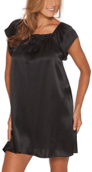 Lady Avenue Pure Silk Baby Doll Dress Svart